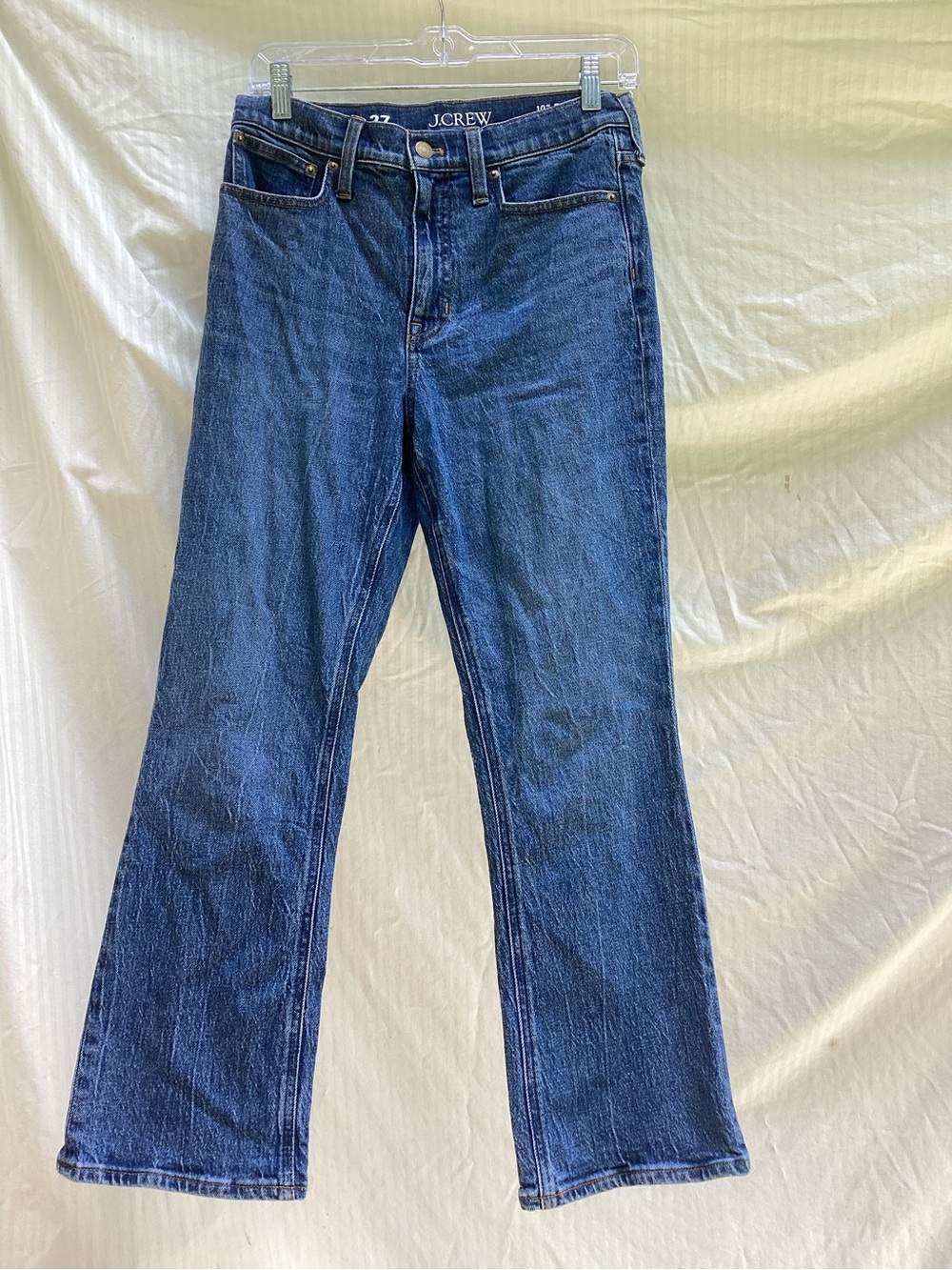 J. Crew Women's 10” Demi boot crop Flared Jeans in Dark Blue Wash, size 27